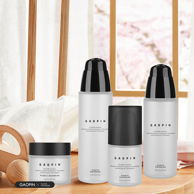 benutzerdefinierte 50/100 / 120 ml mattierte Haustier-Sonnenschutzlotion, kosmetische Verpackung, Plastikflasche und Gläser