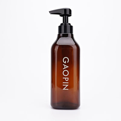 Leere Shampoo-und Conditioner-Flaschen 300ml 600ml 1000ml des bernsteinfarbigen Quadrat-500ml