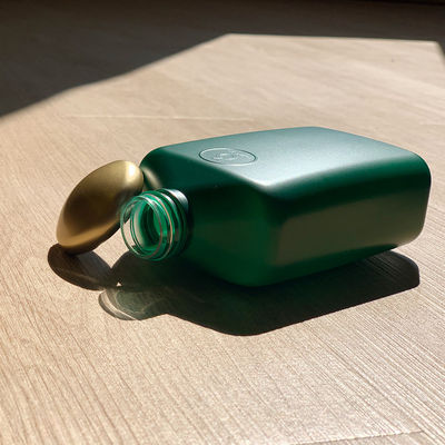 Bereifte Grün-Quadrat-Duschgel-Flasche Matte Plastic Screw Cap Bottles 350ml