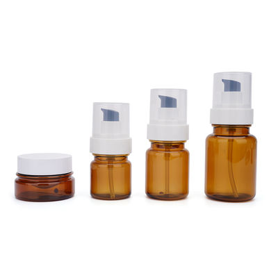 OEM PETG Amber Plastic Pump Bottles 40ml 60ml 100ml 130ml
