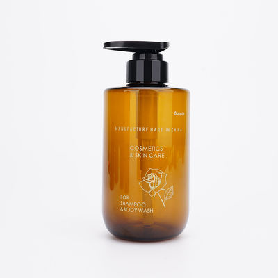 Runde Amber Plastic Shampoo Bottles 500ml 600ml mit Pumpe
