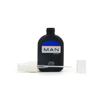 Leerer HDPE Matte Black Plastic Cosmetic Spray-Flaschen-Siebdruck
