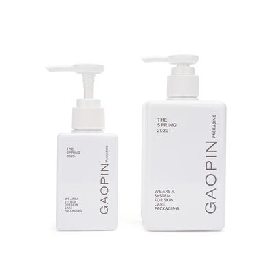 Quadratische weiße Shampoo-Flaschen der Shampoo-Körper-Spritzflasche-280ml mit Pumpe