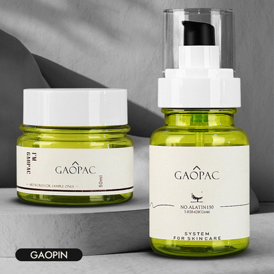 Grün-Plastiklotions-Flaschen-kosmetischer Verpackenluxussatz 40ml 50ml 130ml
