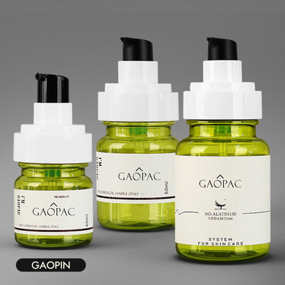 Grün-Plastiklotions-Flaschen-kosmetischer Verpackenluxussatz 40ml 50ml 130ml